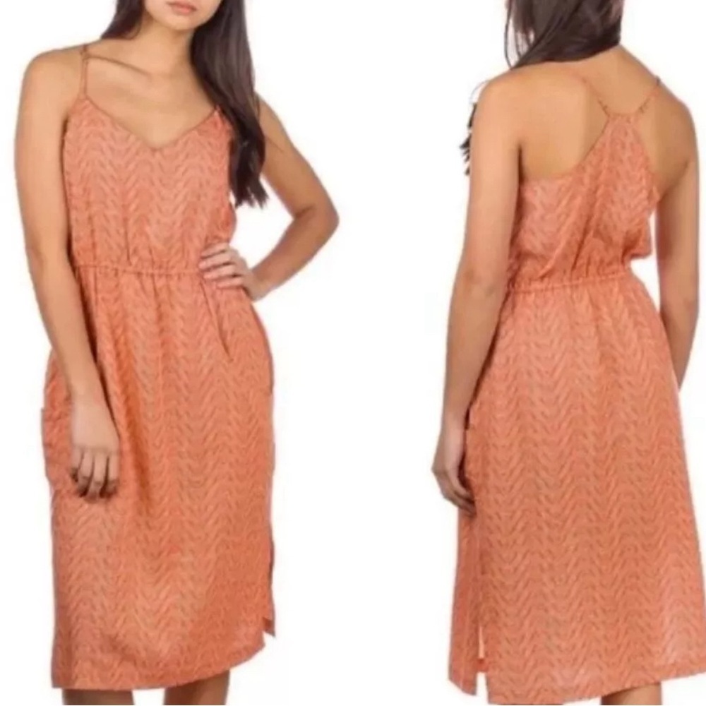 Patagonia Orange Sleeveless Midi Sundress